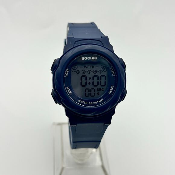 SOCICO Black Tone WR St. Steel 35mm Women’s Digital Watch Working New Battery - Picture 1 of 8